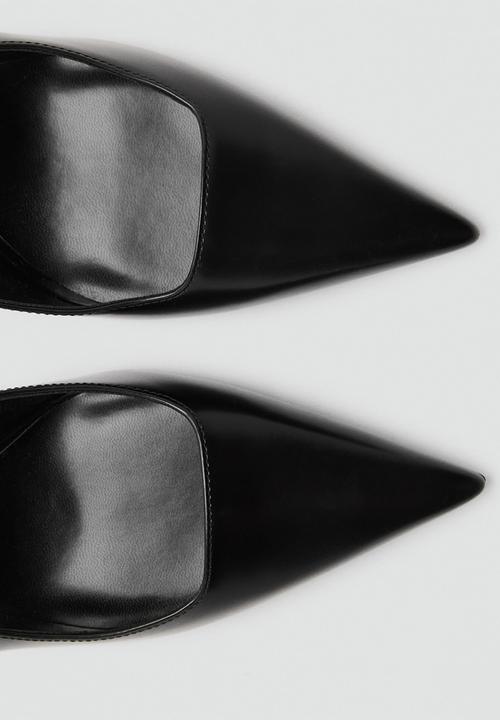 MANGO - Lean heel - black leather 