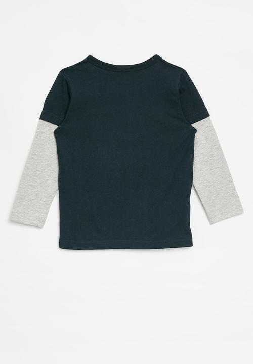 Pop Candy - Printed twofer - grey & navy blue