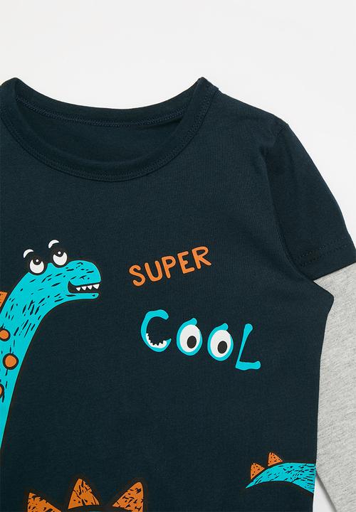 Pop Candy - Printed twofer - grey & navy blue