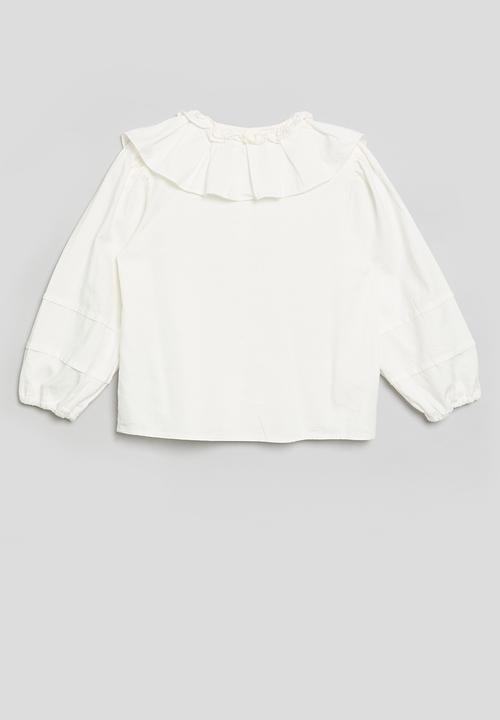 Pop Candy - Peter pan collar shirt-white