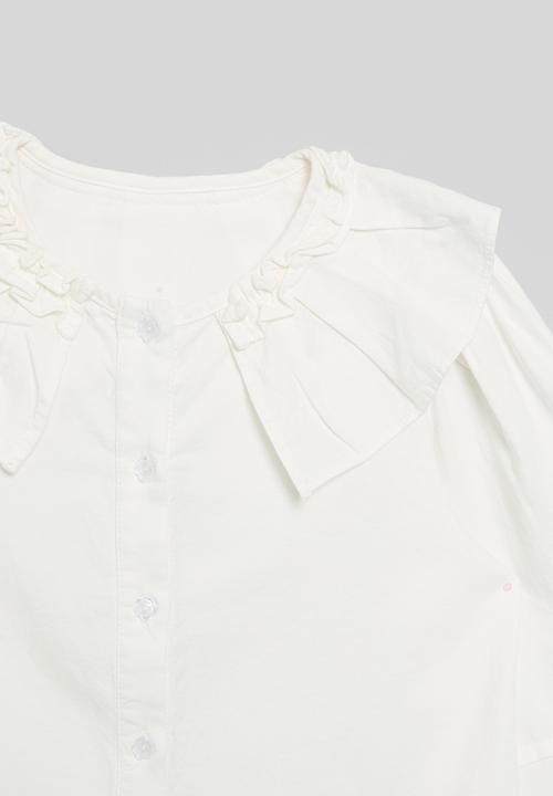 Pop Candy - Peter pan collar shirt-white