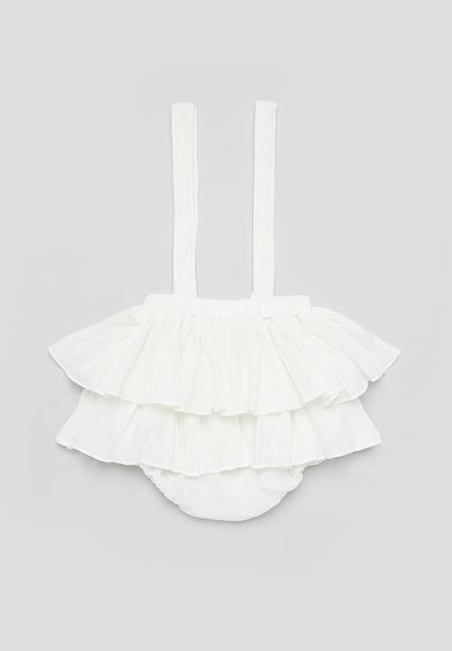 Pop Candy - Frilled pinafore - white