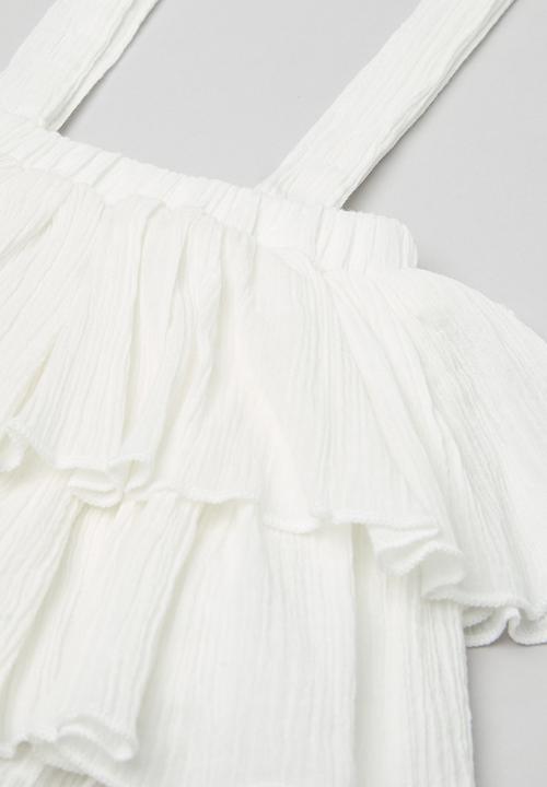 Pop Candy - Frilled pinafore - white