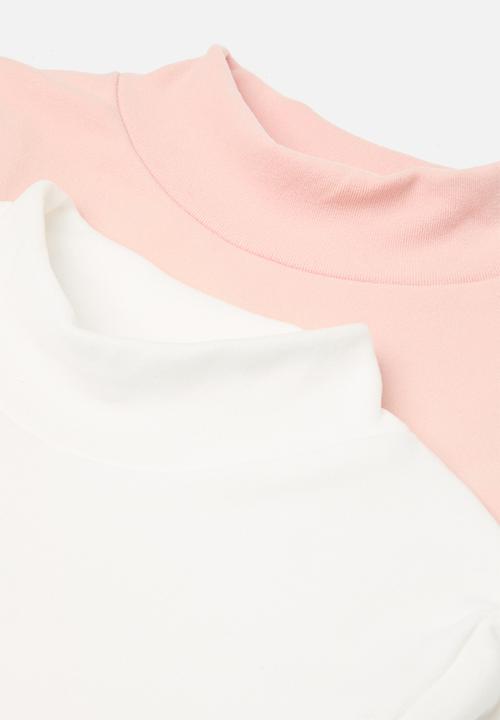 Pop Candy - 2 Pack long sleeve tee - pink & white