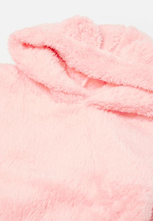 Pop Candy - Hooded teddy fleece top & bottom set - pink