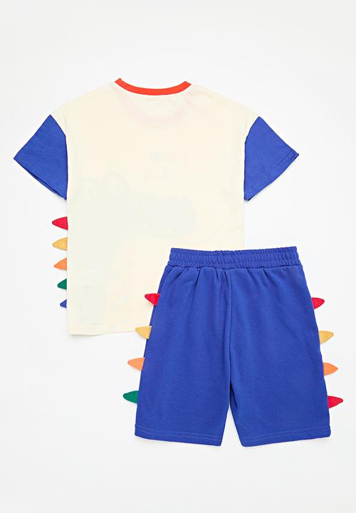 Pop Candy - Tee & short set - blue & white