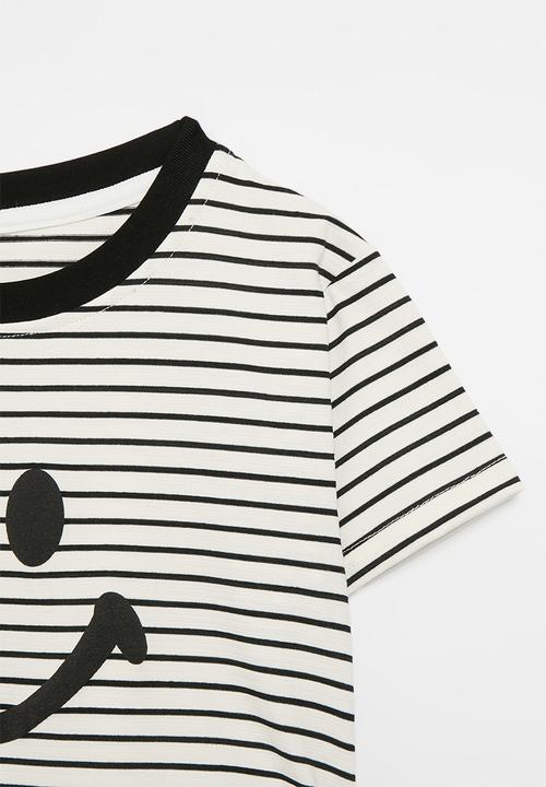 Pop Candy - Striped tee - black & ecru