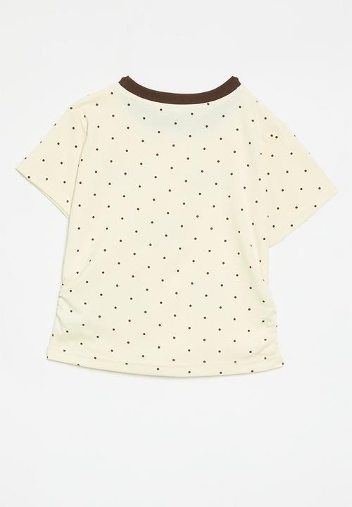 Pop Candy - Bow décor tee - ecru