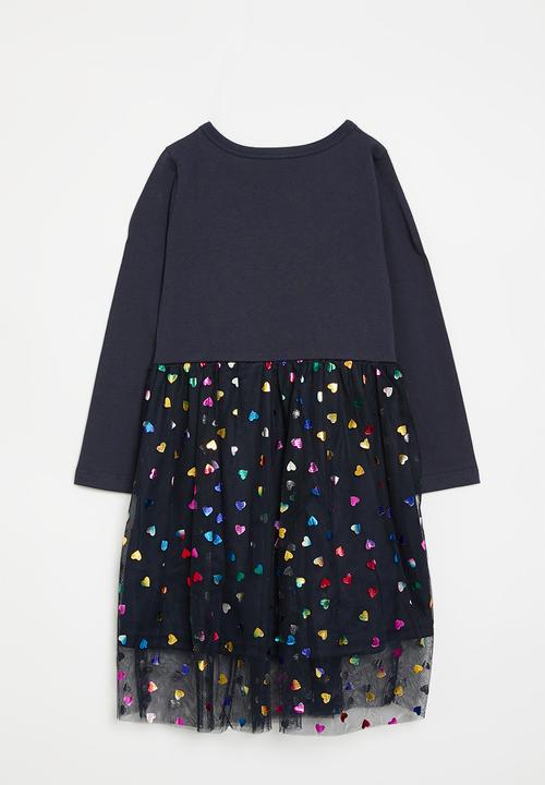 Pop Candy - Unicorn print dress - navy blue