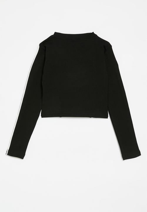 Pop Candy - Contrast crew neck tee - black & white