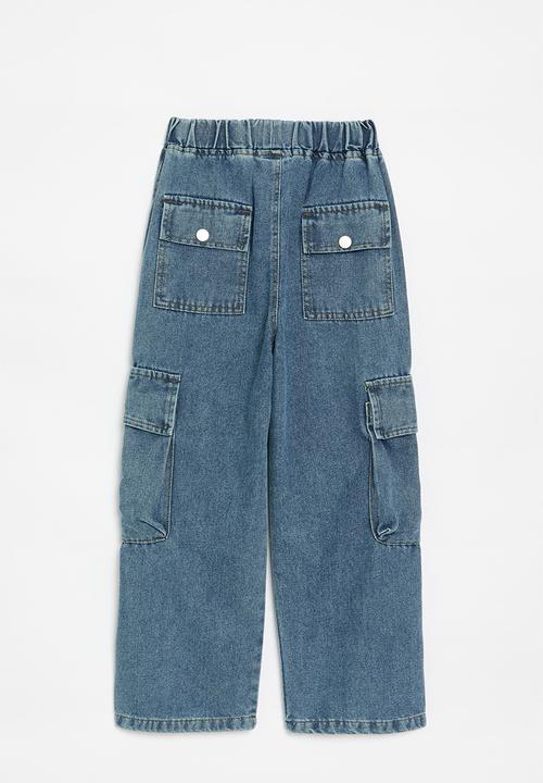 Pop Candy - Denim cargo jean - blue