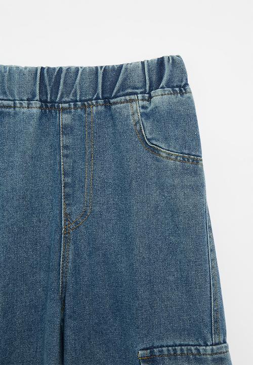 Pop Candy - Denim cargo jean - blue