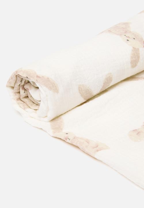 Pop Candy - Printed blanket - ecru & pink