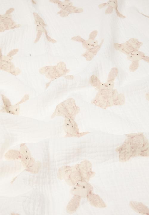 Pop Candy - Printed blanket - ecru & pink