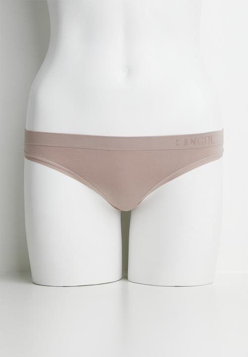 KANGOL - 3 pack seamless thongs - jade/nude/charcoal