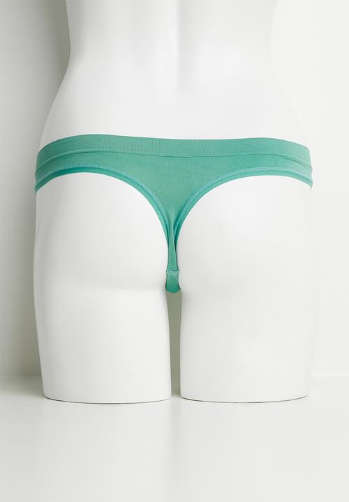 KANGOL - 3 pack seamless thongs - jade/nude/charcoal