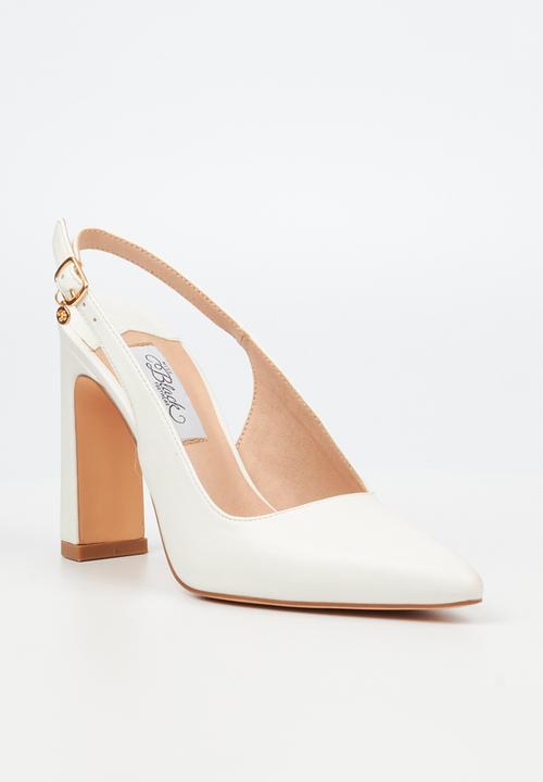 Miss Black - Nala 1 slingback block heel - white