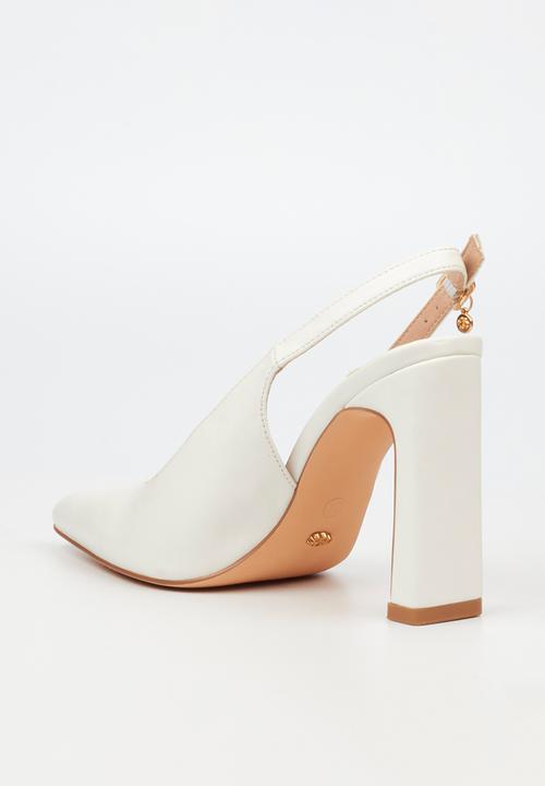 Miss Black - Nala 1 slingback block heel - white