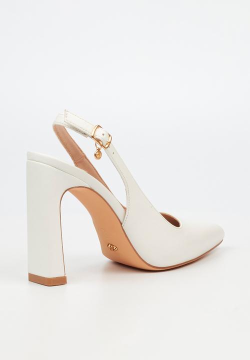 Miss Black - Nala 1 slingback block heel - white
