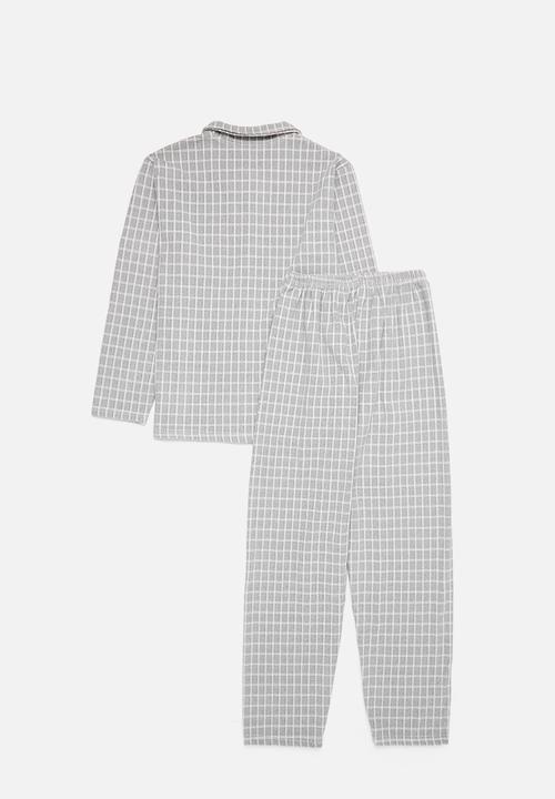 Pop Candy - Check pj set - grey