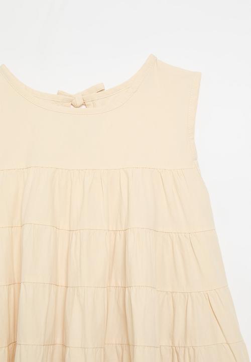 Pop Candy - Tiered tent dress with bow closure - barley white 