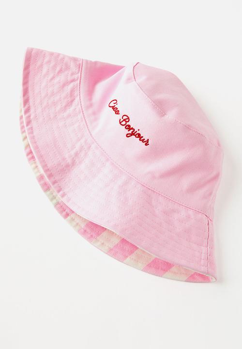 Cotton On - Kids Reversible Bucket Hat - Fairy Pink/Ciao Bella