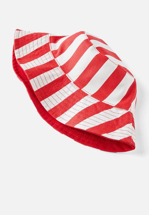 Cotton On - Kids Reversible Bucket Hat - Varsity Red/Chilli Time
