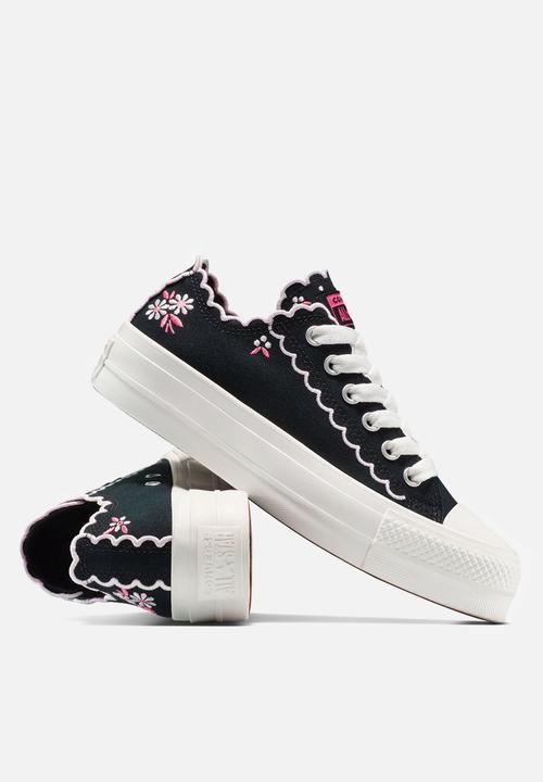 Converse - Chuck taylor all star lift platform embroidered flowers - Black