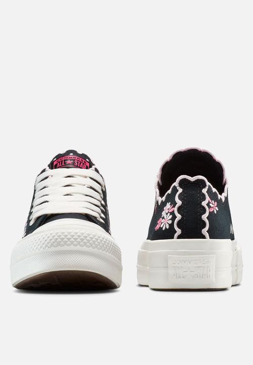 Converse - Chuck taylor all star lift platform embroidered flowers - Black