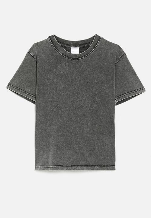 Pop Candy - Tie dye crew neck tee - charcoal black