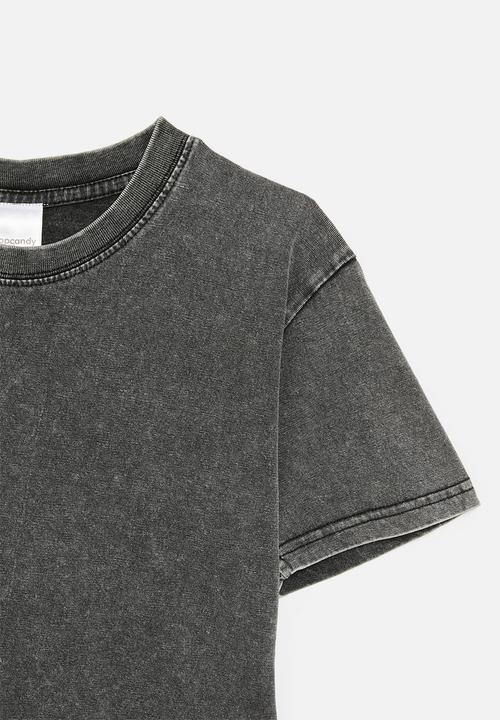 Pop Candy - Tie dye crew neck tee - charcoal black