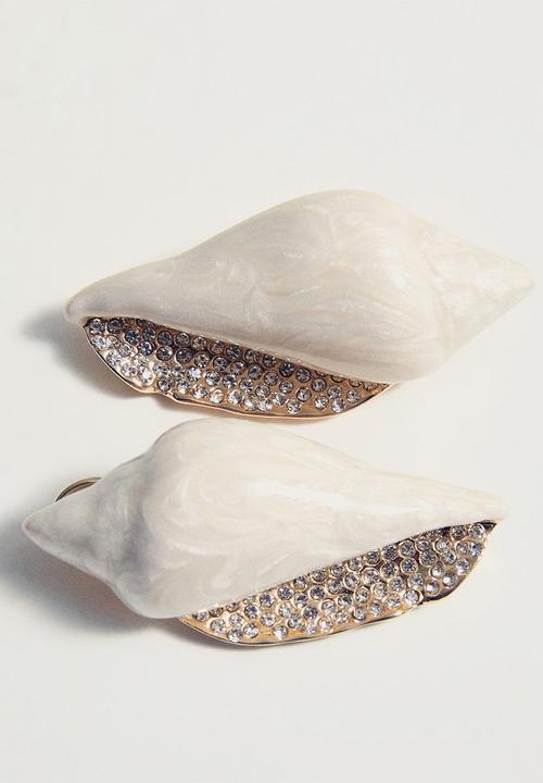 MANGO - Tamina earrings - light beige