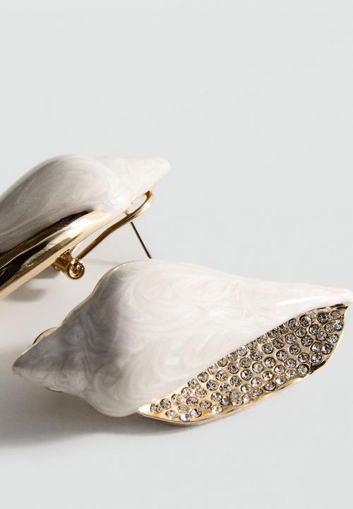 MANGO - Tamina earrings - light beige