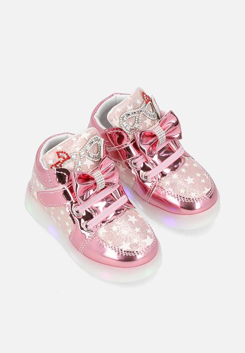 Pop Candy - Mettalic light up sneakers - pink