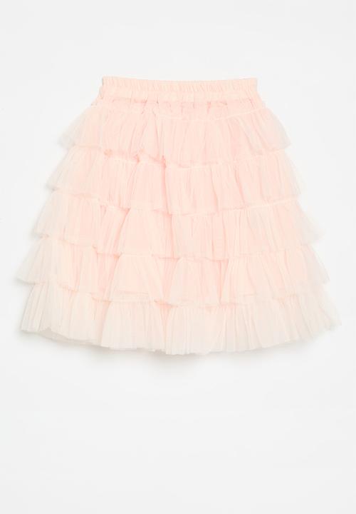 Pop Candy - Tiered tulle mesh skirt - baby pink