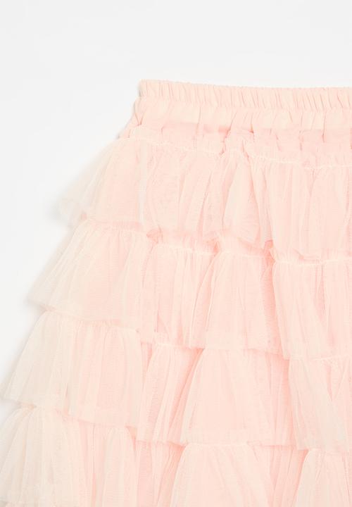 Pop Candy - Tiered tulle mesh skirt - baby pink