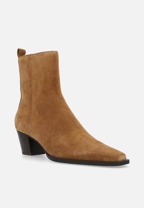 MANGO - Today leather ankle boot - medium brown