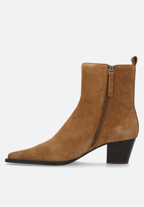 MANGO - Today leather ankle boot - medium brown