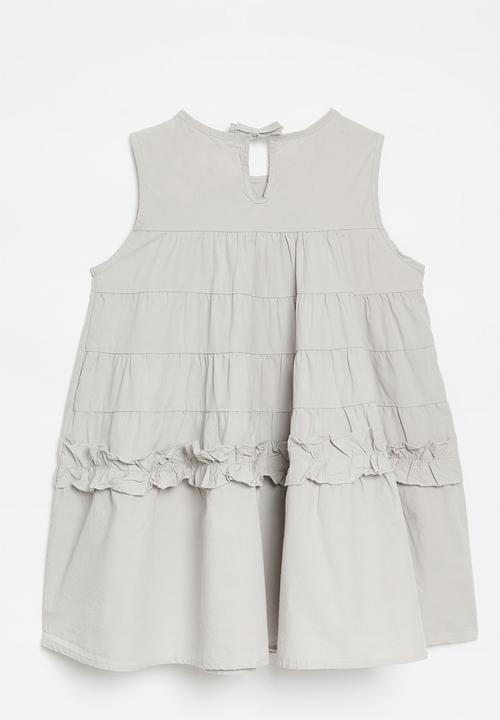Pop Candy - Tiered tent dress with bow closure - light grey