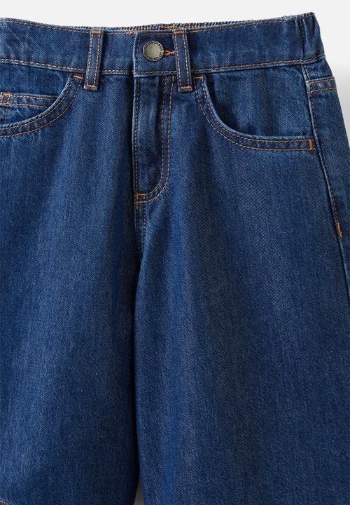 Cotton On - Super baggy denim jort - mermaid midnight blue