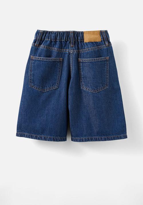 Cotton On - Super baggy denim jort - mermaid midnight blue