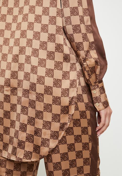 Steve Madden - Maliyah monogram shirt - mocha