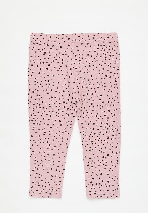 Pop Candy - Spotty print leggings - pink & black