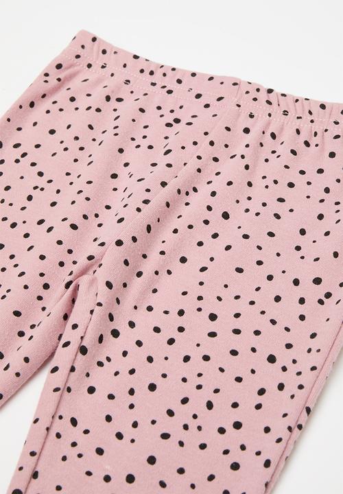 Pop Candy - Spotty print leggings - pink & black