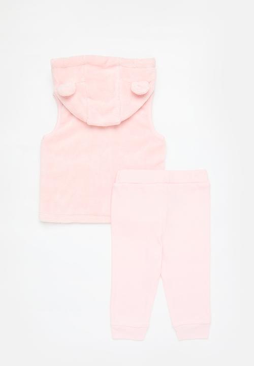 Pop Candy - Animal ear gilet with leggings - pink