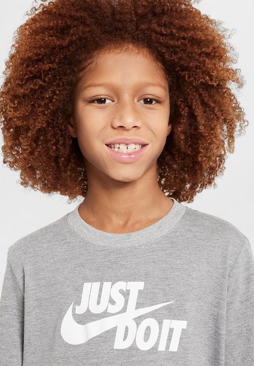 Nike - Kids Nike Sportswear Just Do It Tee - Dk Grey Heather