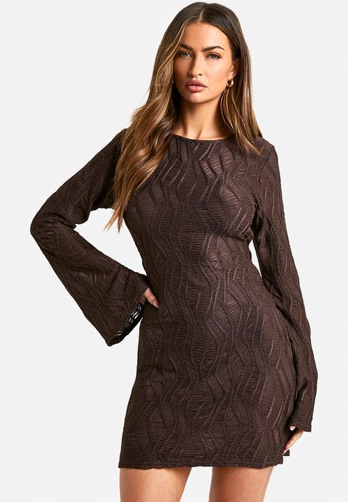 boohoo flare sleeve dress Alexandra Boho Flare Sleeve Dress main image 1
