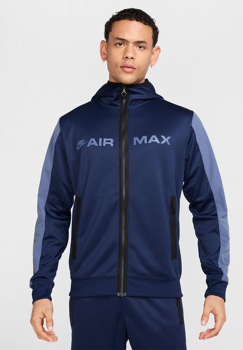 nike air max fleece full zip hoodie blue