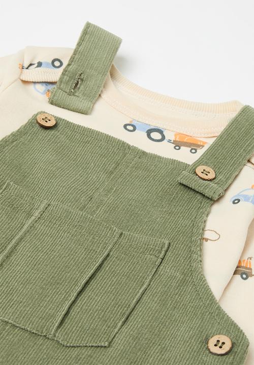 Pop Candy - 3 Piece dungaree set-green