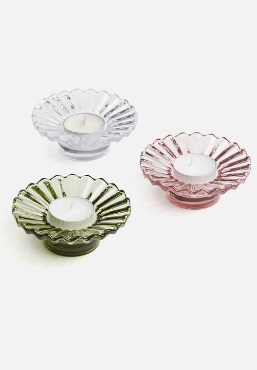 H&M - Glass tealight holder - transparent